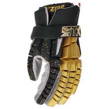 Load image into Gallery viewer, STX Lacrosse Protective Gear STX Surgeon RZR 2 Lacrosse Gloves Black Gold
