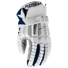 Load image into Gallery viewer, STX Lacrosse Protective Gear STX Surgeon RZR 2 Lacrosse Gloves White Navy
