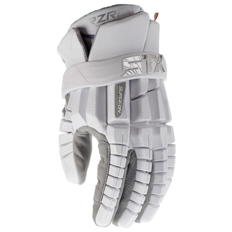STX Lacrosse Protective Gear STX Surgeon RZR 2 Lacrosse Gloves White