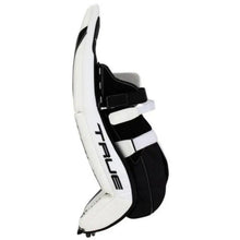 Load image into Gallery viewer, True Goalie Leg Pads True Catalyst 7X3 Intermediate White/Royal side of left pad facing left
