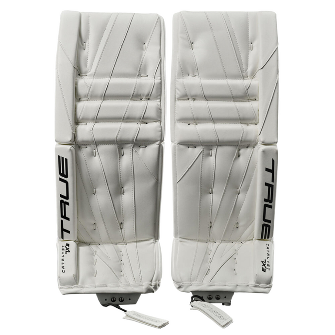 True Goalie Leg Pads True Catalyst 7X3 Intermediate White/White 2023 front of both pads