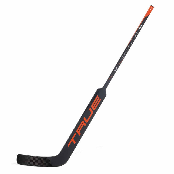 full view of True S23 Catalyst 7X3 Ice Hockey Goal Stick - Senior orange