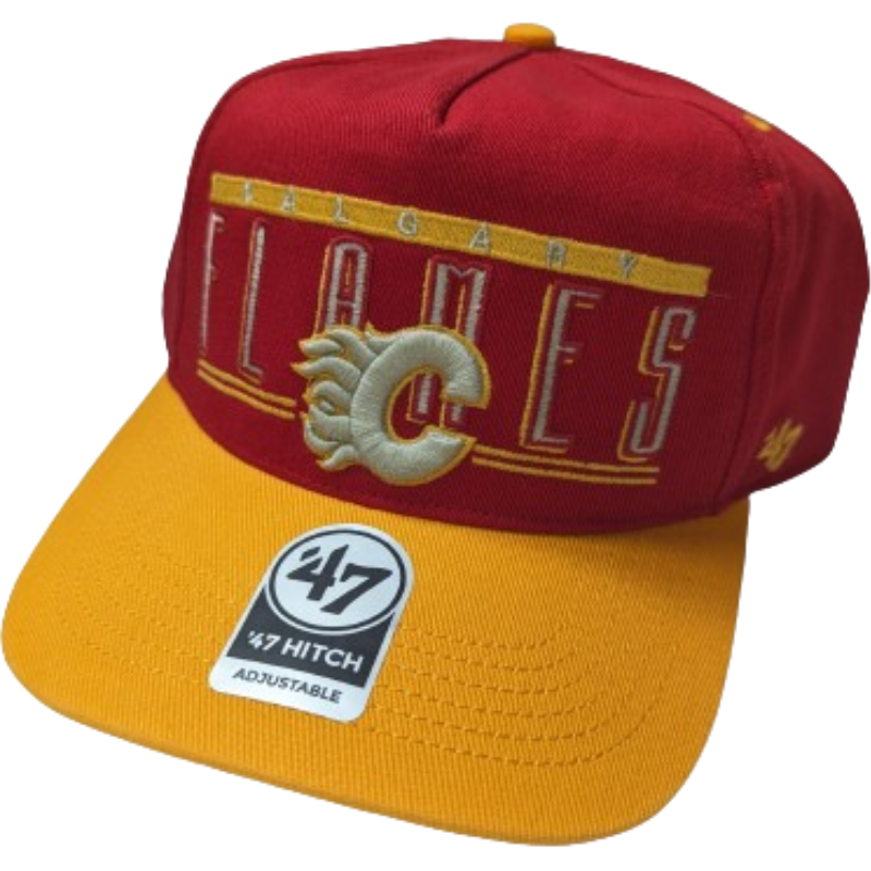 '47 Brand NHL Double Header Baseline Hitch Snapback Hat - Calgary Flames