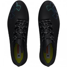 Load image into Gallery viewer, Under Armour UA Lacrosse Cleats Under Armour UA Blur Select MC Men&#39;s Adult Black top of 2 shoes pointing up
