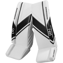 Load image into Gallery viewer, Warrior Goalie Leg Pads Warrior Ritual G6 E+ Intermediate White/Black 2022 front of both pads
