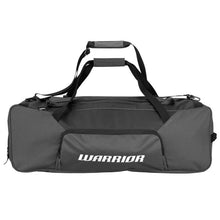 Load image into Gallery viewer, Warrior Lacrosse Equipment Bag Warrior Black Hole Shorty side showing WARRIOR Gray
