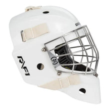 Load image into Gallery viewer, side view white Warrior Ritual F1 Pro Ice Hockey Goalie Mask - Senior
