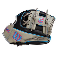 Load image into Gallery viewer, Wilson Baseball Gloves Wilson A1000 DP15 11.5 inch Pedroia Fit Infield Baseball Glove Youth 2024 Black Gray Blue
