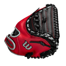 Load image into Gallery viewer, Wilson Baseball Gloves Wilson A500 32 inch Baseball Catchers Mitt Youth RHT Black Gray Red
