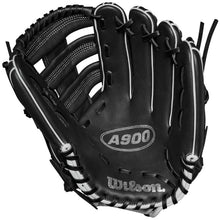 Load image into Gallery viewer, Wilson Baseball Gloves Wilson A900 PF1892 Pedroia Fit 12.25-inch Outfield (2024) Youth Black/White/Silver WBW102572 RHT Right-hand throw

