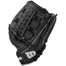 Load image into Gallery viewer, Wilson Baseball Gloves Wilson A900 PF1892 Pedroia Fit 12.25-inch Outfield (2024) Youth Black/White/Silver WBW102572 Right-hand throw
