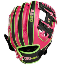 Load image into Gallery viewer, Wilson Baseball Gloves Wilson EZ Catch Party Animals 10-inch (2026) Youth Neon Pink/Black/Neon Green WBW10221310 WBW10221410 RHT LHT
