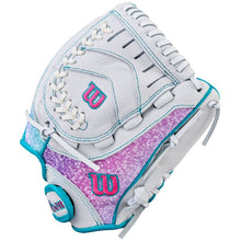 Load image into Gallery viewer, Wilson Softball Gloves Wilson Flash 11-inch Fastpitch (2026) Youth White/Purple/Teal WBW10398411
