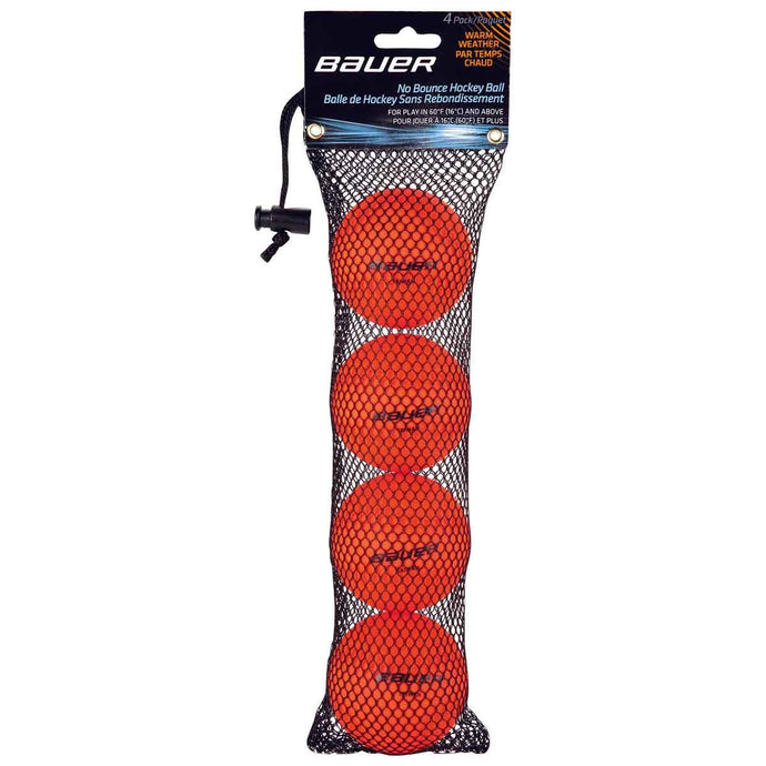 Picture of the warm weather no bounce Bauer Orange Warm Hockey Ball (4 Pack)