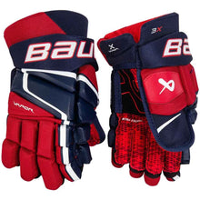 Load image into Gallery viewer, picture of the navy/red/white Bauer S22 Vapor 3X Ice Hockey Gloves (Senior)
