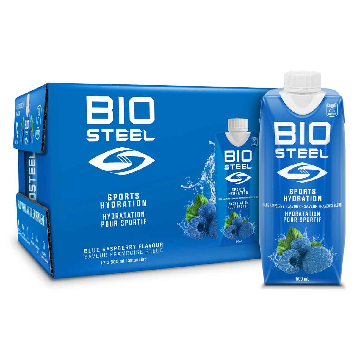 Picture of BioSteel Ready-to-Drink (RTD) Sports Drink 500ml Tetra Pak blue raspberry