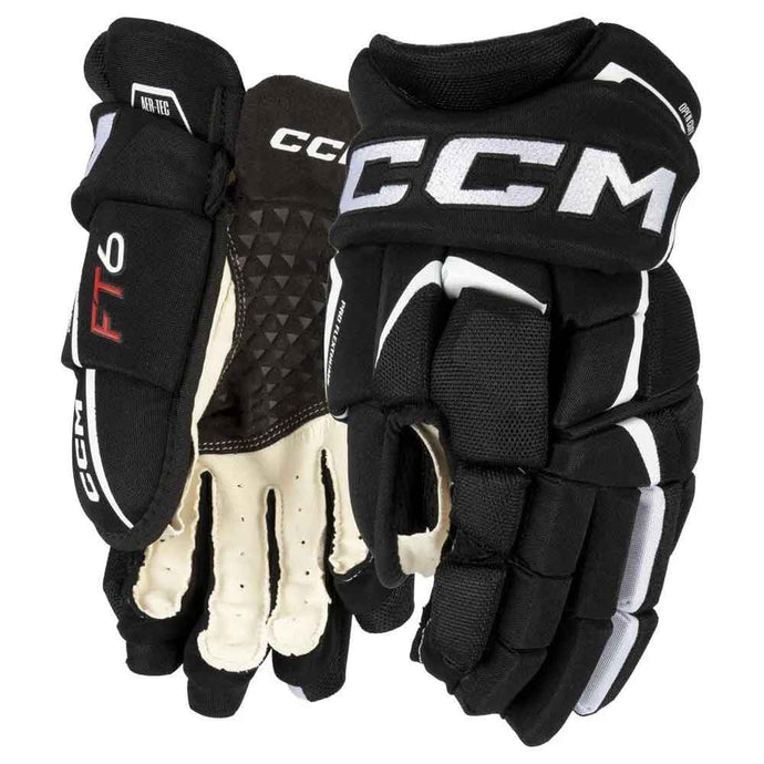 picture of black/white CCM S23 Jetspeed FT6 Ice Hockey Gloves (Senior)