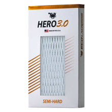 Load image into Gallery viewer, Picture of the white East Coast Dyes Hero 3.0 Semi-Hard Lacrosse Mesh
