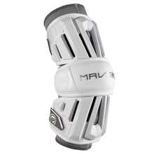 Load image into Gallery viewer, Picture of front of white Maverik Max Lacrosse Arm Guards (2025)

