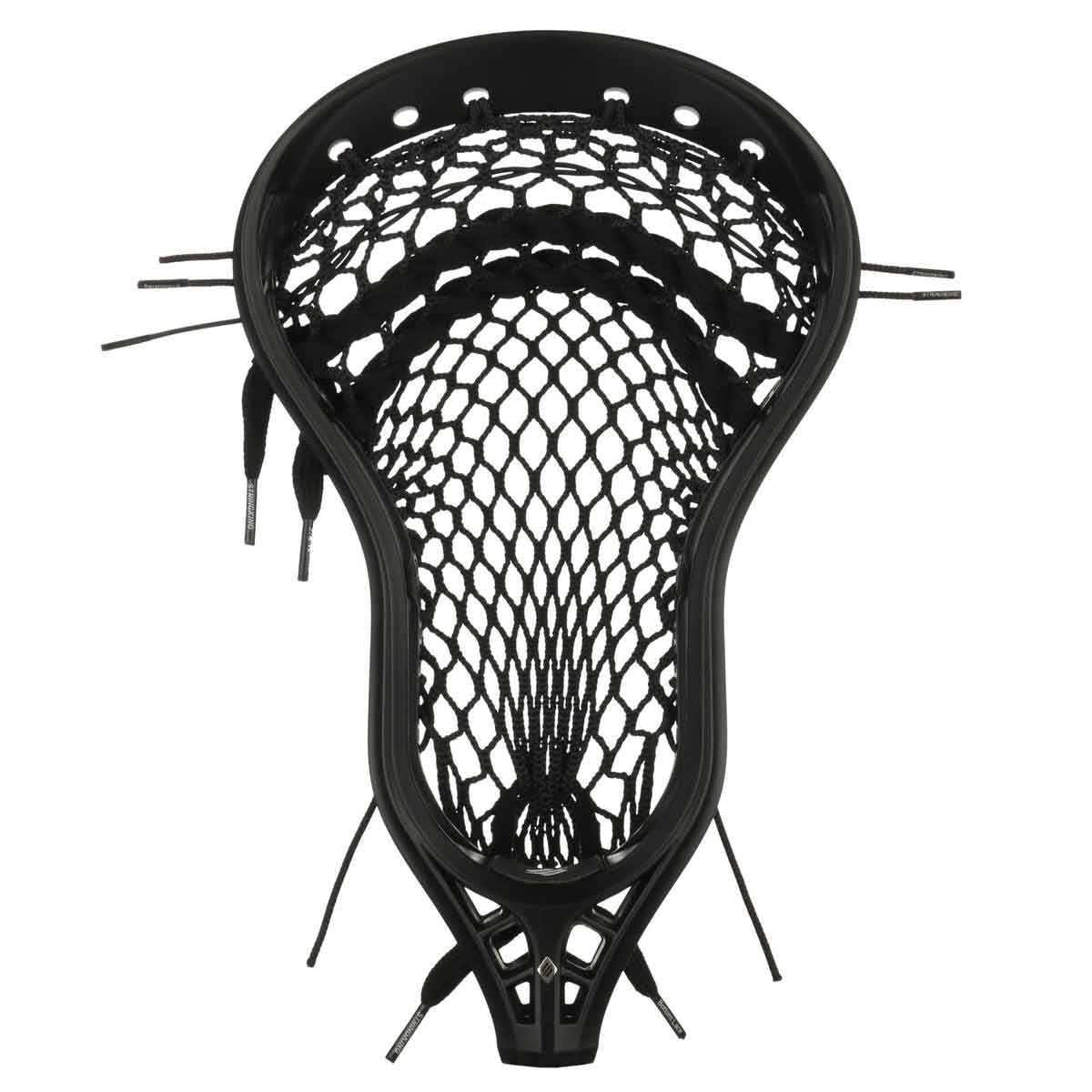 Picture of the black/black type 4s StringKing Mark 2D Strung Lacrosse Head