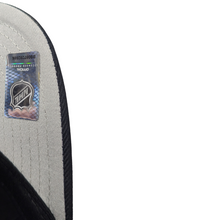 Load image into Gallery viewer, &#39;47 Brand MVP NHL Hat Vancouver Canucks showing part of bottom (coloured gray) of visor/bill with Official NHL Licensed Product sticker
