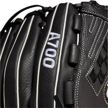 Load image into Gallery viewer, Wilson A700 12.5&quot; Fastpitch Baseball Glove 2022 close-up of back and A700
