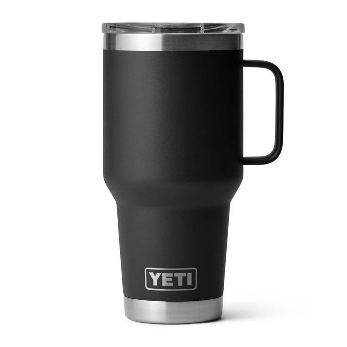 picture of the black YETI Rambler 887ml Travel Mug with Stronghold Lid