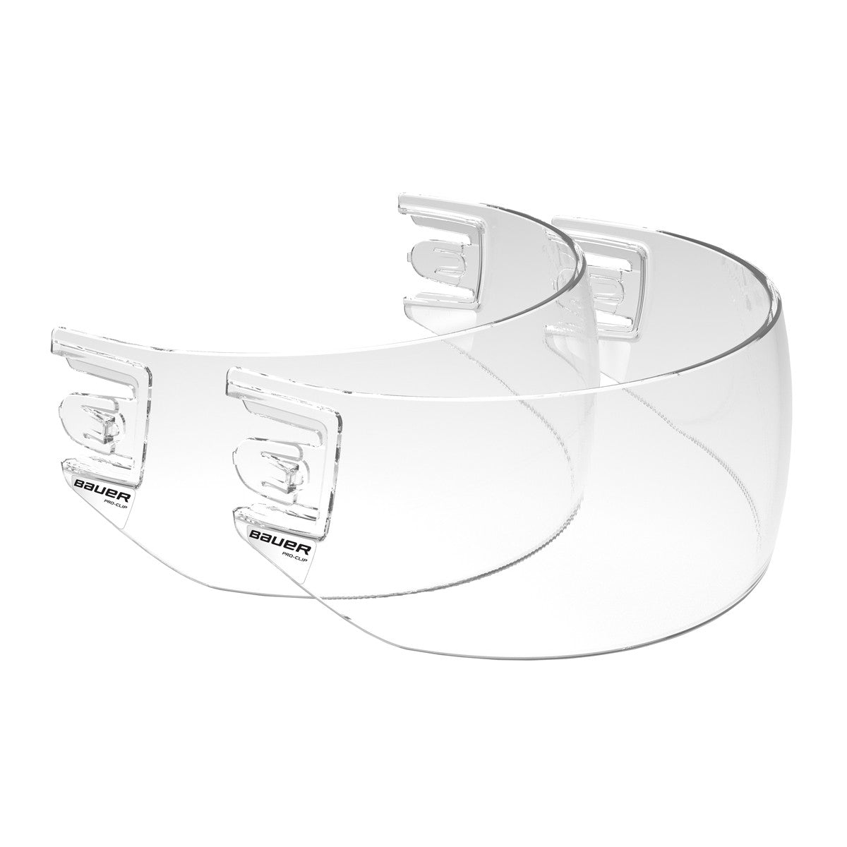 Bauer Pro-Clip Visor 2-Pack, Clear Straight (2017)
