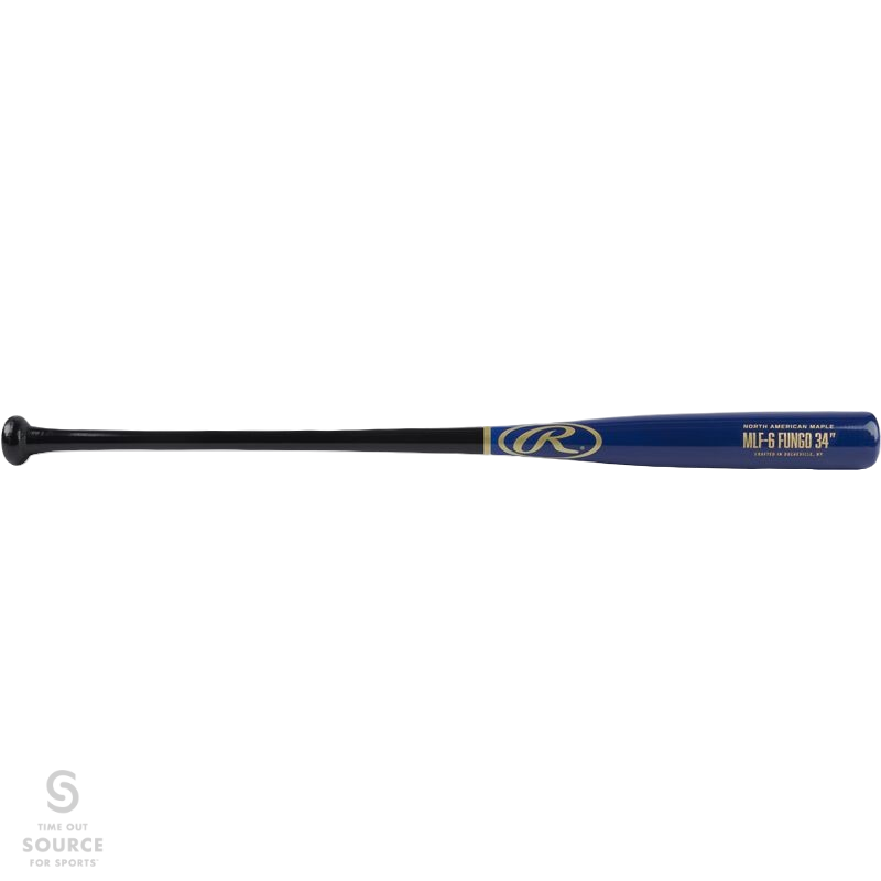 Rawlings Fungo 34" Wood Baseball Bat Black / Royal Maple (2022