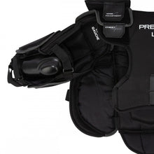 Load image into Gallery viewer, CCM Ice Hockey Goalie Chest Protectors CCM Premier R1.5 LE Junior Black back close-up of left arm
