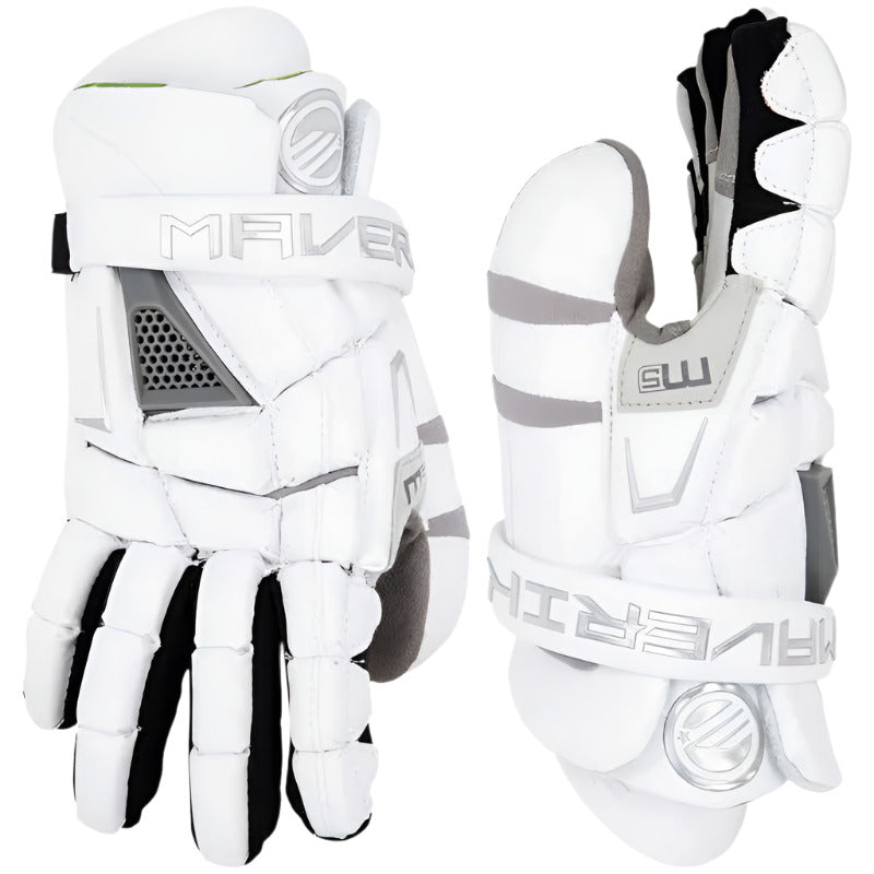 Maverik Lacrosse Protective Gear Maverik M5 Lacrosse Goalie Gloves White