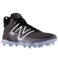 Load image into Gallery viewer, New Balance NB Field Lacrosse Cleats New Balance NB FreezeLX v4 Black/White/Blue Side Front pointing right
