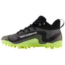 Load image into Gallery viewer, New Balance NB Field Lacrosse Cleats New Balance NB FreezeLX v4 Black with hi-lite and white side pointing left
