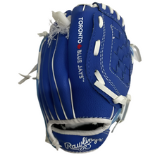 Load image into Gallery viewer, Rawlings Baseball Gloves Rawlings Toronto Blue Jays Players 9-inch Baseball Glove Youth with Ball RHT (right-hand throw) back pointing up
