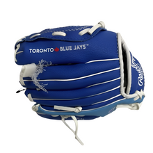 Load image into Gallery viewer, Rawlings Baseball Gloves Rawlings Toronto Blue Jays Players 9-inch Baseball Glove Youth with Ball RHT (right-hand throw) back pointing left
