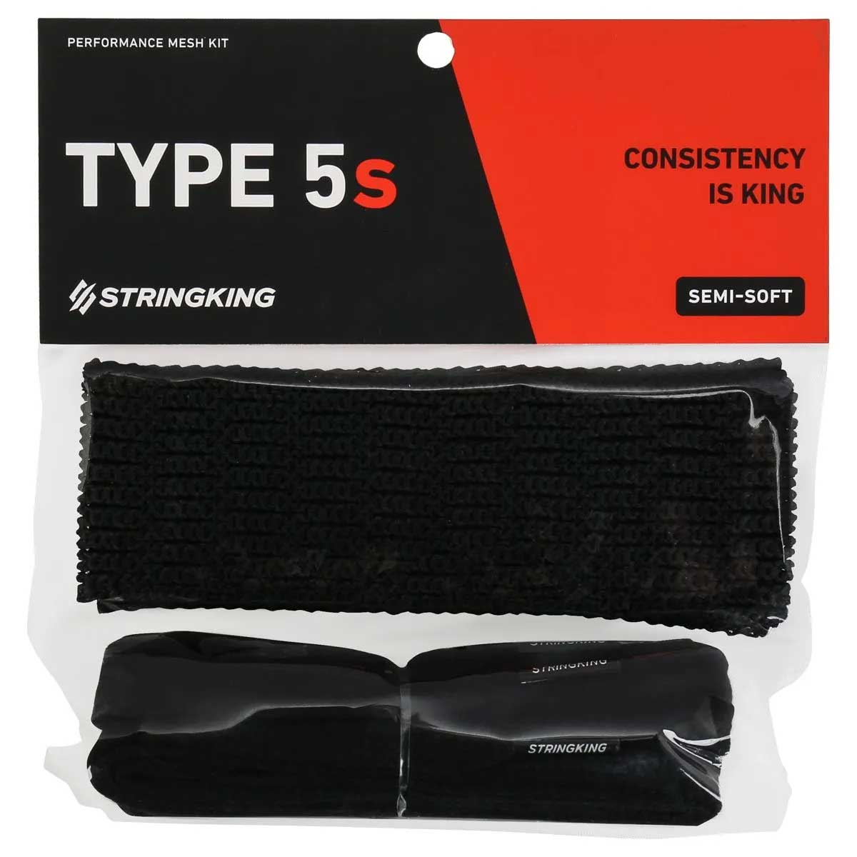 Picture of the black StringKing Type 5s Performance Lacrosse Mesh Kit