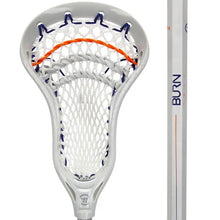 Load image into Gallery viewer, Picture of the white/silver Warrior Burn Next Complete Attack Lacrosse Stick

