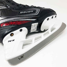 Load image into Gallery viewer, Bauer BTH19 Vapor XLTX Pro+ Youth Ice Hockey Skates close up of LS1 steel and TUUK holder

