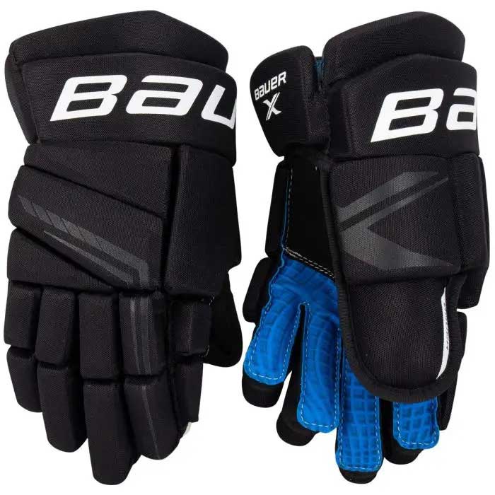 Picture of the black/white Bauer S21 X Ice Hockey Gloves (Intermediate)