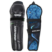 Load image into Gallery viewer, Bauer S21 X Ice Hockey Shin Guards (Junior) full front and back view
