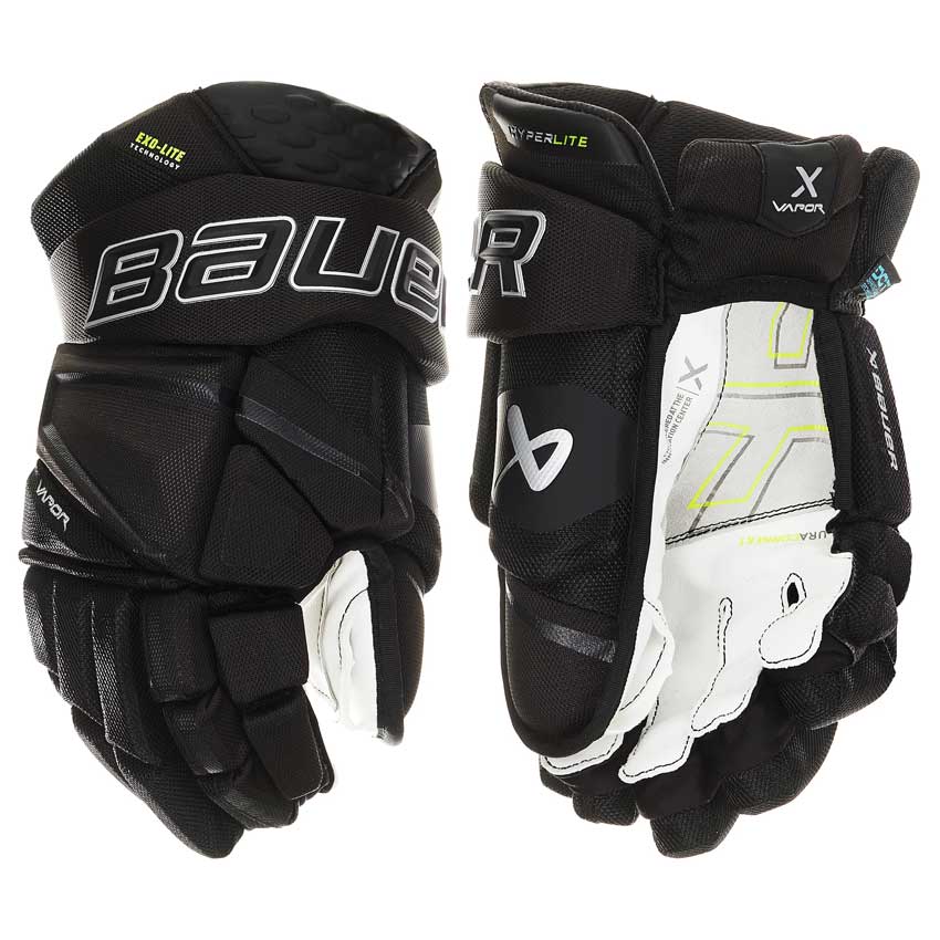 Picture of the black Bauer S22 Vapor Hyperlite Ice Hockey Gloves (Intermediate)