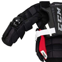 Load image into Gallery viewer, Picture of the arm protection on the CCM Extreme Flex E5.9 Ice Hockey Goalie Chest Protector (Intermediate)
