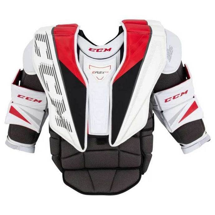 Full front picture of the CCM Extreme Flex E5.9 Ice Hockey Goalie Chest Protector (Senior)