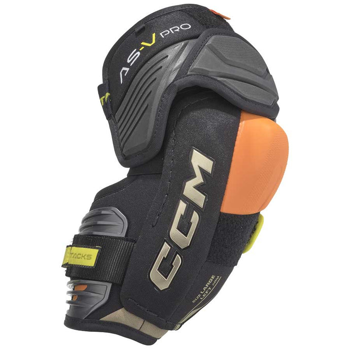 Full front picture of the CCM S22 Tacks AS-V Pro Ice Hockey Elbow Pads (Junior)