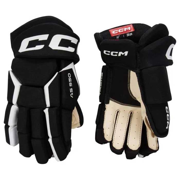 Picture of the black/white CCM S22 Tacks AS 550 Ice Hockey Gloves (Junior)