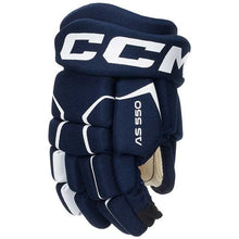 Load image into Gallery viewer, Picture of the navy/white CCM S22 Tacks AS 550 Ice Hockey Gloves (Youth)
