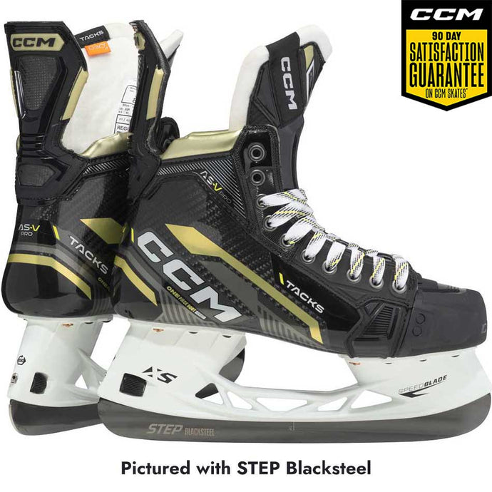 CCM S22 Tacks AS-V Pro Ice Hockey Skates (Intermediate) with STEP Blacksteel
