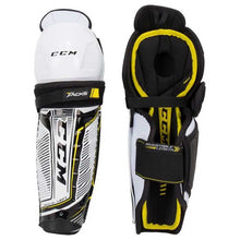 Load image into Gallery viewer, CCM Tacks 9060 Ice Hockey Shin Guards (Junior) full front and back view
