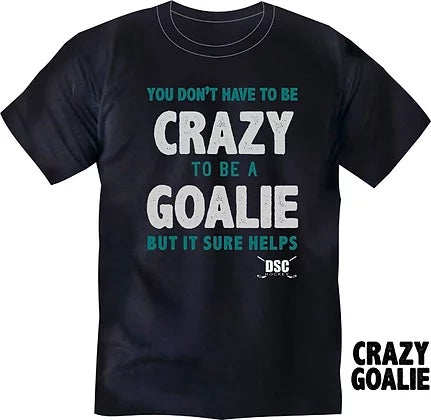 Full view of DSC Hockey ADULT Graphic T-Shirt (Crazy Goalie)