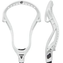 Load image into Gallery viewer, Front and side picture of the white Gait D Unstrung Lacrosse Head
